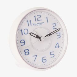 WM Widdop White Round Alarm Clock 5105W