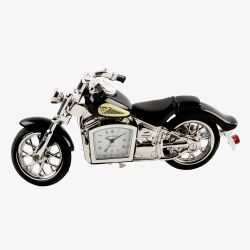 WM Widdop Miniature Black Indian Style Motorbike Clock 9497B