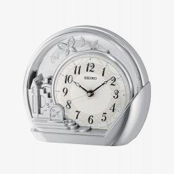 Seiko Clocks Silver Mantel Clock QXN232S