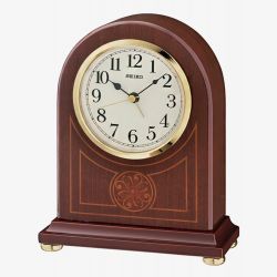Seiko Clocks Brown Alder Wooden Mantel Clock QXE057B