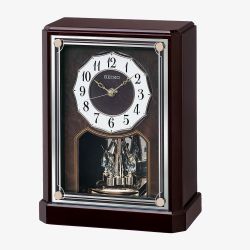 Seiko Rotating Pendulum Wooden Mantel Clock QXN233B