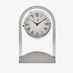 WM Widdop Glass Panel Aluminium Base Mantel Clock W2911