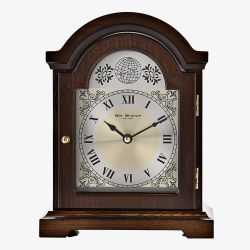 Brown Wooden Arch Mantel Clock W2619