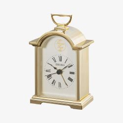 Seiko Clocks Gold Plated Mantel & Carriage Clock QHE004G