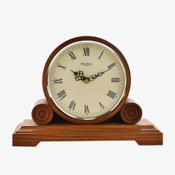 WM Widdop Walnut Round Mantel Clock W2649W
