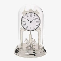 Silver Rotating Pendulum Anniversary Clock W2955