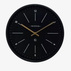  Interval Metal Black Wall Clock W9849B