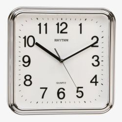 Rhythm Square White Wall Clock CMG466NR19