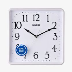 Rhythm Square White Wall Clock CMG597NR03