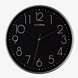 Hometime Round Black 12 Inch Wall Clock W8033