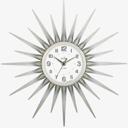 Acctim Stella Silver Chrome Starburst Wall Clock 21767