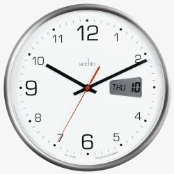 Acctim Kalendar Digital Date White Classic Clock 22367