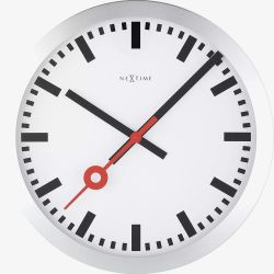 Nextime Station White Aluminium Round Wall Clock NT120