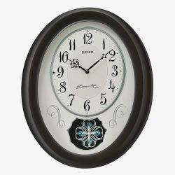Seiko Melodies In Motion Oval Wooden Clock QXM606N