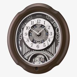 Seiko Wooden Melodies In Motion Skeleton Dial Wall Clock QXM609N