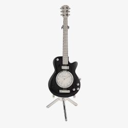 WM Widdop Miniature Black Guitar Clock 9030