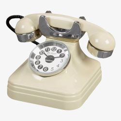 WM Widdop Miniature Cream Telephone Clock 9007