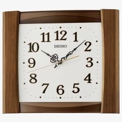 Seiko Clocks Retro Dark Wood Wall Clock QXA827Z