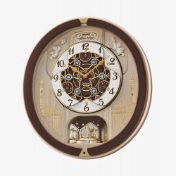 Seiko Clocks Brown Melody In Motion Musical Wall Clock QXM291B