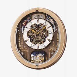 Seiko Clocks Gold Melody In Motion Musical Wall Clock QXM350G
