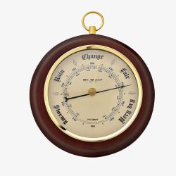 WM Widdop Round Wooden Barometer Clock W8019