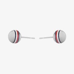 Tommy Hilfiger Ladies Silver Logo Stud Earrings 2780518