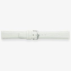Darlena Lulworth White Leather Silver Buckle Watch Strap 1209