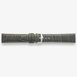 Darlena Lulworth Grey Leather Silver Buckle Watch Strap 1209
