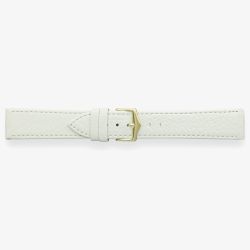 Darlena York White Leather Gold Buckle Watch Strap 1302