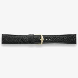 Darlena York Black Leather Gold Buckle Watch Strap 1302