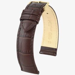 HIRSCH Duke Medium Brown Leather Watch Strap 01028110-1