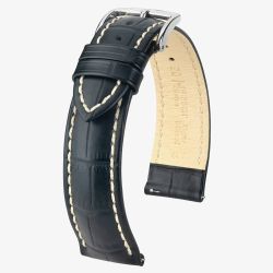 HIRSCH Modena Long Black Leather Watch Strap 10302850-2