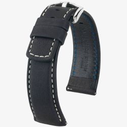 HIRSCH Mariner Long Black Leather Watch Strap 14502150-2