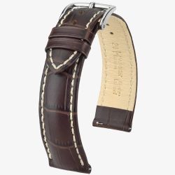 HIRSCH Modena Long Brown Leather Watch Strap 10302810-2