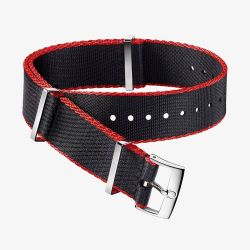 OMEGA Polyamide Black & Red Bordered Nato Watch Strap 031ZSZ002041