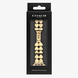 Coach Ladies Gold Tone Heart Apple Watch Strap 14700336