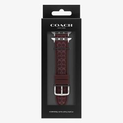 Coach Ladies Blackcurrent Rubber Apple Watch Strap 14700320