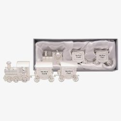 Celebrations Silverplated My First Tooth & Curl Train Set Gift CG423