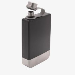 Harvey Makin 8Oz Black Rectangular Hip Flask HM2477