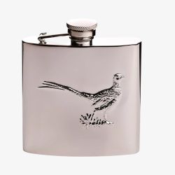 Harvey Makin Classic Metal Pheasant Hip Flask HM2757
