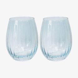 Set Of Two Stemless Glasses Blue LP77865A