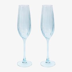 Set Of Two Flute Glasses Blue LP77866A