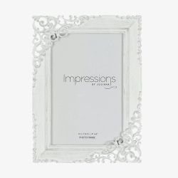 Impressions Cream Metal 4x6 Inch Photo Frame FS18546