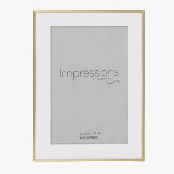 Impressions Brushed Brass Finish 4x6 Inch Photo Frame FS43846