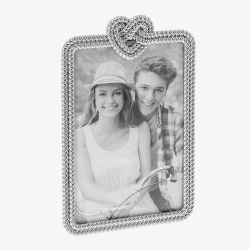 Silver Rope Heart 4x6 Photo Frame 357050