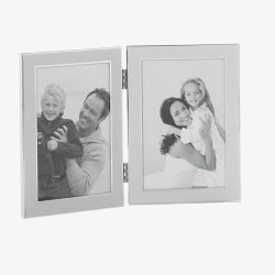 Shudehill Plain Silver Double 4x6 Photo Frame 79446