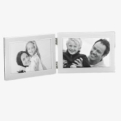 Shudehill Plain White Silver Double 4x6 Photo Frame 79464