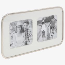 Silver Plated Double Photo Curved Photo Frame 353748