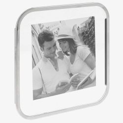 Silver Plated 4x4 Curved Floating Photo Frame 357000