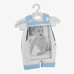 Silver Plated Blue Baby Romper Photo Frame 50522